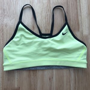 Nike sports bra reversible gray/neon green